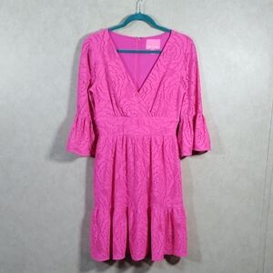 04182 Lilly Pulitzer Cecelia knit lace dress in Pink Tango 6